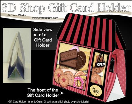 3D Little Cookie Shop Gift Card Holder