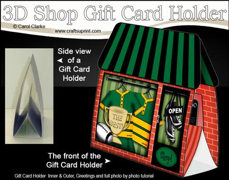 3D Little Football Crazy Shop Gift Card Holder