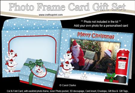 Xmas Polar Bears Easicut Photo Frame Card Gift Set