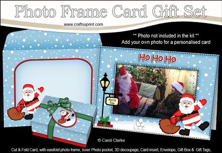 Xmas Santa's Sack Easicut Photo Frame Card Gift Set