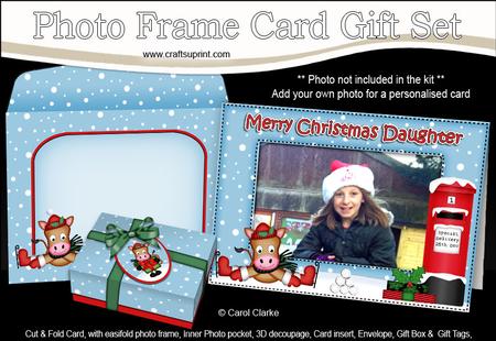 Xmas Gigi Horse Easicut Photo Frame Card Gift Set
