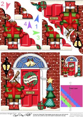 Rudolph's Present Christmas Door Scallop Corner Stacker