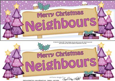 Xmas Neighbours Trees Signpost Large Dl Easicut 3D Decoupage
