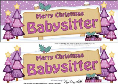 Xmas Babysitter Trees Signpost Large Dl Easicut 3D Decoupage