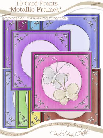 Sorbet Square 'silver Metallic Frame' Card Fronts Kit