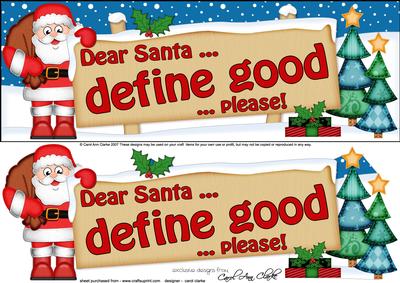 Xmas Dear Santa  -  Signpost Lge Dl Easicut Decoupage