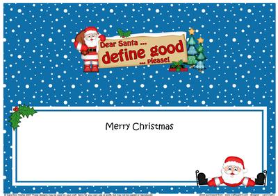 Xmas Dear Santa  -  Signpost Lge Dl Matching Insert