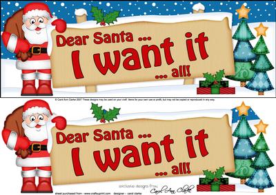 Xmas Dear Santa  -  Signpost Lge Dl Easicut Decoupage