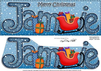 Xmas Jamie Sleigh Large Dl & 3D Decoupage