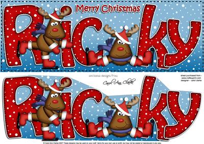 Xmas Ricky Rudolph Large Dl & 3D Decoupage