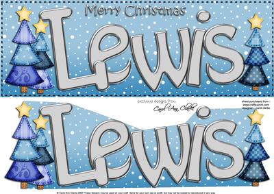 Xmas Lewis Trees Large Dl & 3D Decoupage