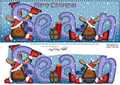 Xmas Sean Rudolph Large Dl & 3D Decoupage