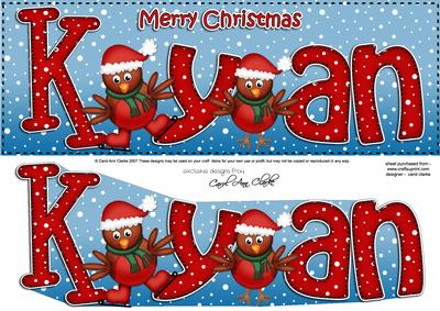 Xmas Kyan Robins Large Dl & 3D Decoupage