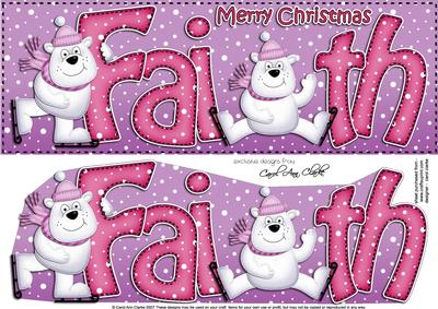 Xmas Faith Polar Bears Large Dl & 3D Decoupage