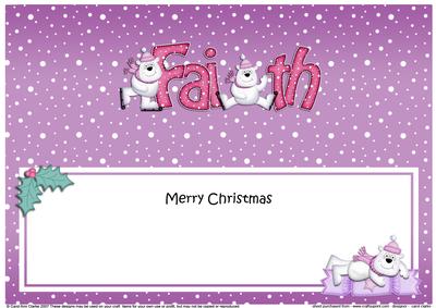 Xmas Faith Polar Bears Matching Large Dl Insert