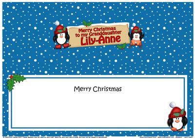 Xmas Lily-anne Penguins Signpost Lge Dl Matching Insert