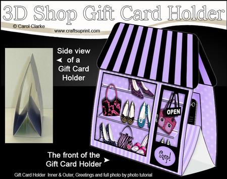3D Little Handbags & Shoes Shop Gift Card Holder