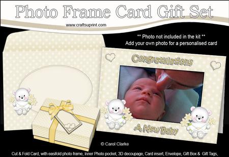 New Baby Easicut Photo Frame Card Gift Set