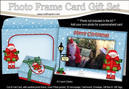 Xmas Santa's Present Easicut Photo Frame Card Gift Set