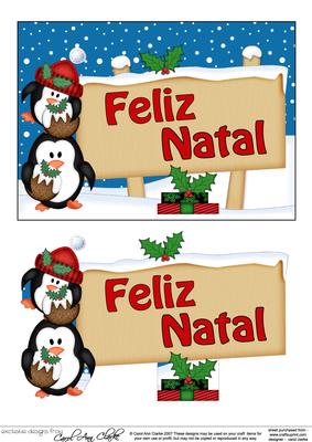 Xmas Italian Portugese Signpost 5x7 Easicut Decoupage