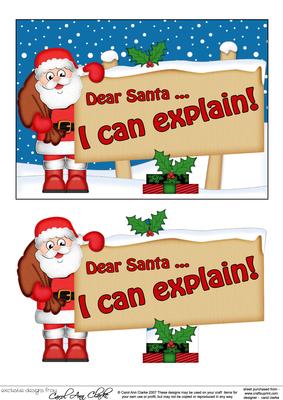Xmas Dear Santa  -  Signpost 5x7 Easicut Decoupage
