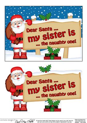 Xmas Dear Santa  -  Signpost 5x7 Easicut Decoupage