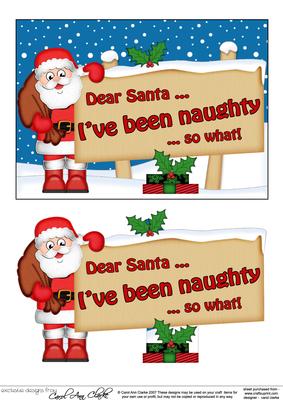 Xmas Dear Santa  -  Signpost 5x7 Easicut Decoupage