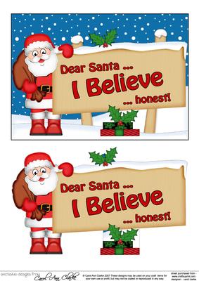 Xmas Dear Santa  -  Signpost 5x7 Easicut Decoupage