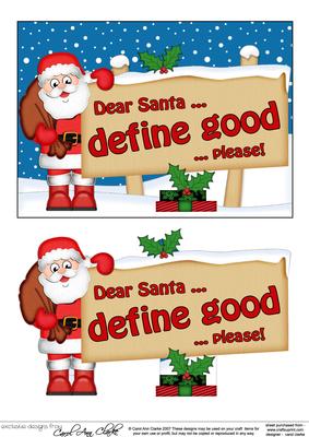 Xmas Dear Santa  -  Signpost 5x7 Easicut Decoupage