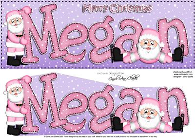 Xmas Megan Santa Large Dl & 3D Decoupage