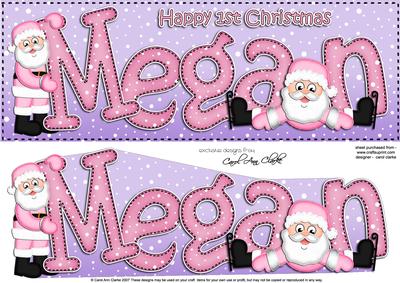 1st Xmas Megan Santa Large Dl & 3D Decoupage