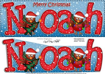 Xmas Noah Robins Large Dl & 3D Decoupage