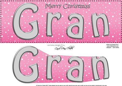 Xmas Gran Large Dl & 3D Decoupage