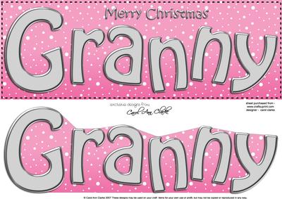 Xmas Granny Large Dl & 3D Decoupage