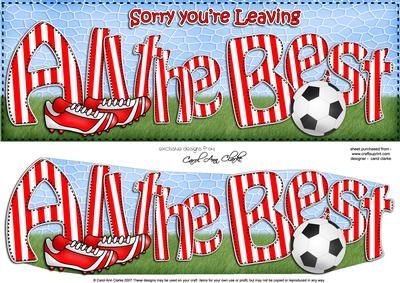 Leaving All the Best Football Large Dl 3D Decoupage