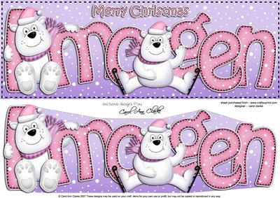 Xmas Imogen Polar Bears Large Dl & 3D Decoupage