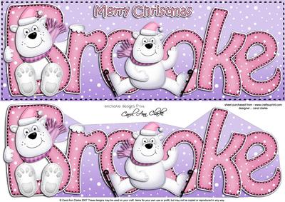 Xmas Brooke Polar Bears Large Dl & 3D Decoupage