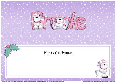 Xmas Brooke Polar Bears Matching Large Dl Insert