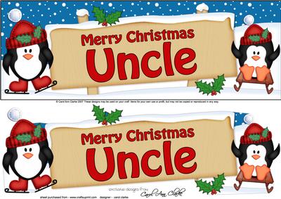 Xmas Uncle Penguins Signpost Lge Dl Easicut 3D Decoupage