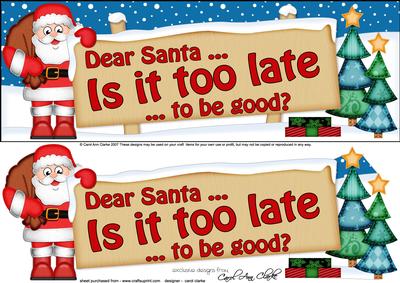 Xmas Dear Santa  -  Signpost Lge Dl Easicut Decoupage