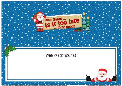 Xmas Dear Santa  -  Signpost Lge Dl Matching Insert