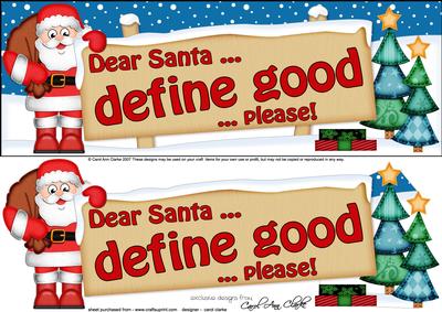 Xmas Dear Santa  -  Signpost Lge Dl Easicut Decoupage