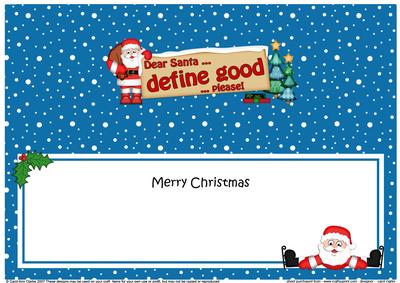 Xmas Dear Santa  -  Signpost Lge Dl Matching Insert
