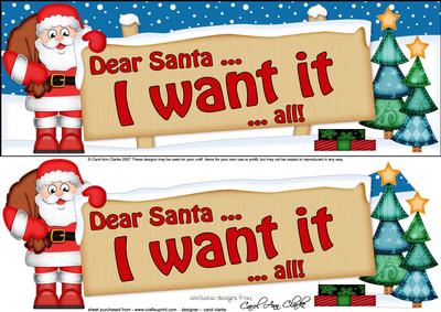Xmas Dear Santa  -  Signpost Lge Dl Easicut Decoupage