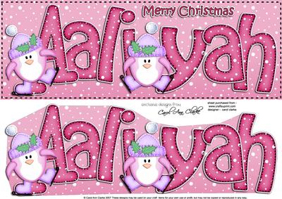 Xmas Aaliyah Penguins Large Dl & 3D Decoupage