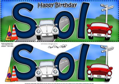 Large Dl Birthday Sol Cars Quick Card N 3D Decoupage