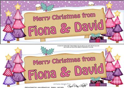 Xmas Fiona & David Trees Signpost Large Dl Easicut Decoupage