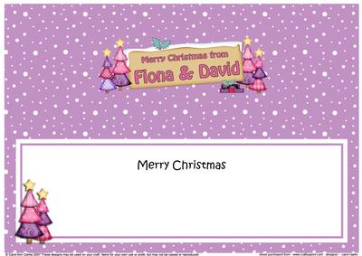 Xmas Fiona & David Trees Signpost Large Dl Matching Insert