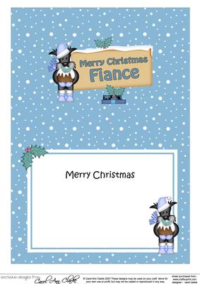 Xmas Fiance Scottie Dog Signpost 5x7 Insert