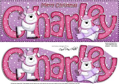 Xmas Charley Polar Bears Large Dl & 3D Decoupage